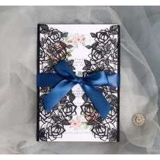 Laser Rose Invitation Card Glitter Paper Thank You Card Business Invitation